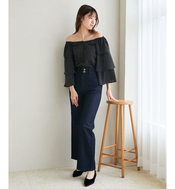 MAJESTICLEGON「フレアーフリルスリーブブラウス」|シャツ・ブラウス|