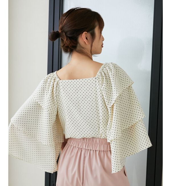 MAJESTICLEGON「フレアーフリルスリーブブラウス」|シャツ・ブラウス|