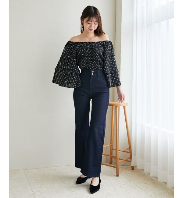 MAJESTICLEGON「フレアーフリルスリーブブラウス」|シャツ・ブラウス|