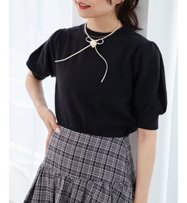 MAJESTICLEGON「パフスリーブニットプルオーバー」|ニット・セーター|