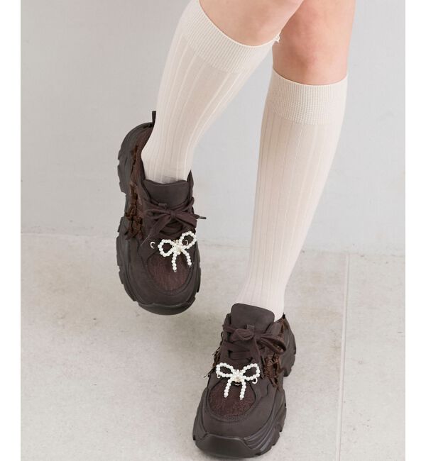 MAJESTICLEGON「2WAYデコリボンスニーカー」|スニーカー|ブラウン