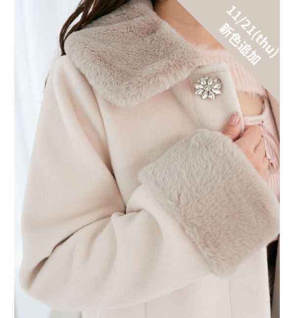 MAJESTICLEGON「7wayファー&times;ビジューコート」|その他|ピンク