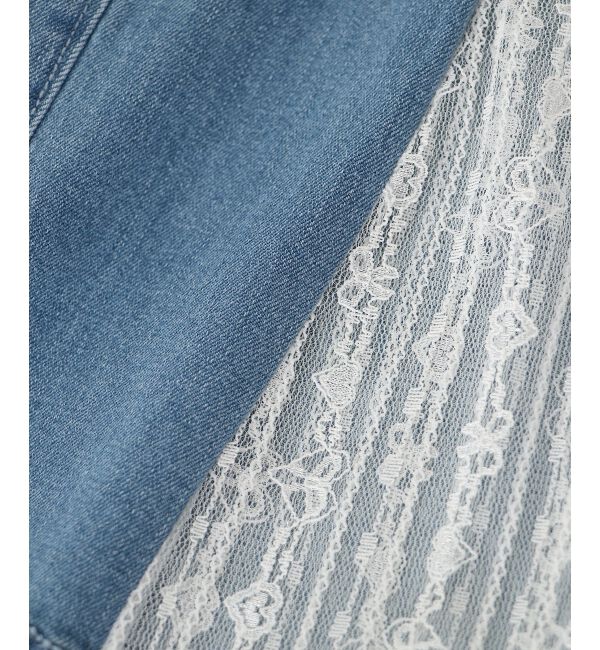  「◎レースベルトセット裾リボンデニム」|デニム|