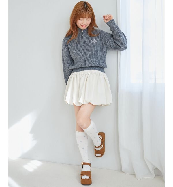 MAJESTICLEGON「ハイウエストバルーンミニスカパン」|スカート|アイボリー