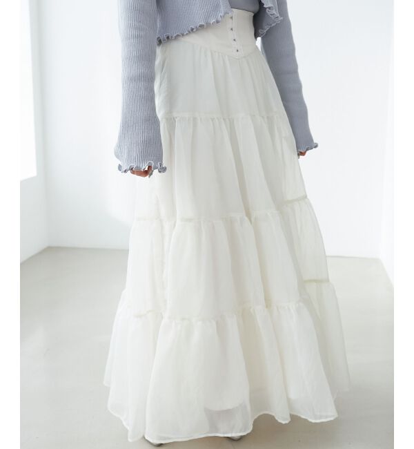 MAJESTICLEGON「コルセットディティールティアードスカート」|スカート|