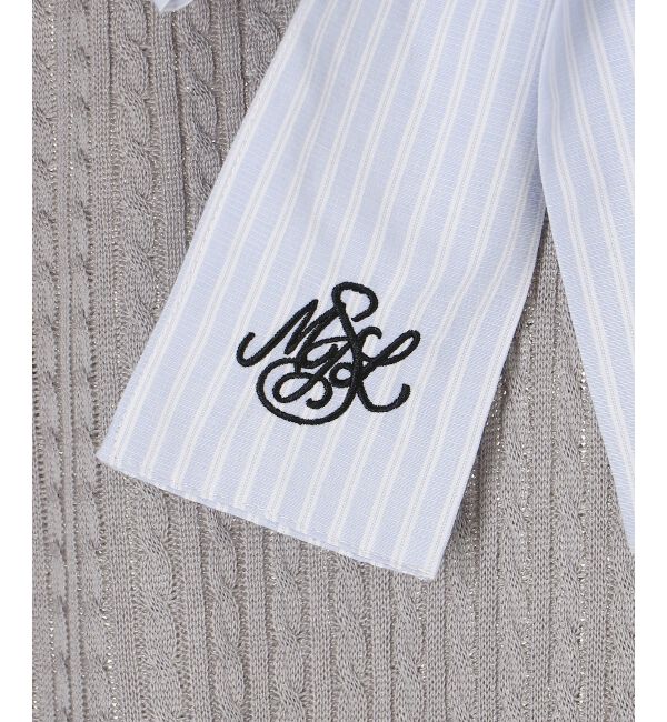  「リボンセットドッキング半袖ニット」|ニット・セーター|