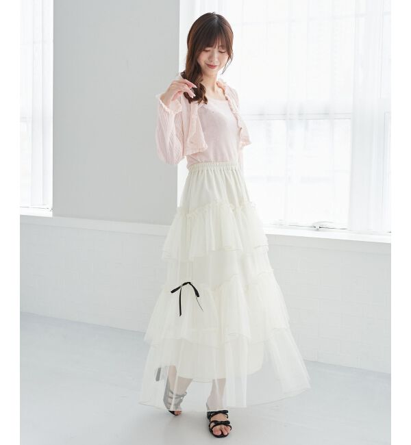  「パールチェーンキャミセットフリルカーデ」|カーディガン|