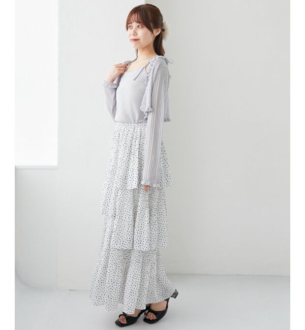  「パールチェーンキャミセットフリルカーデ」|カーディガン|