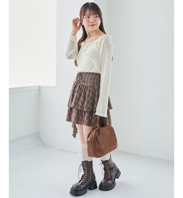  「パールチェーンキャミセットフリルカーデ」|カーディガン|