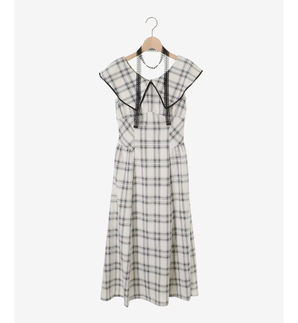  「チョーカーセットビッグカラーワンピース」|ワンピース|