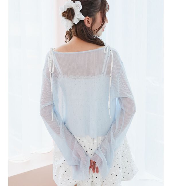  「キラキラボタンシアーカーディガン」|カーディガン|