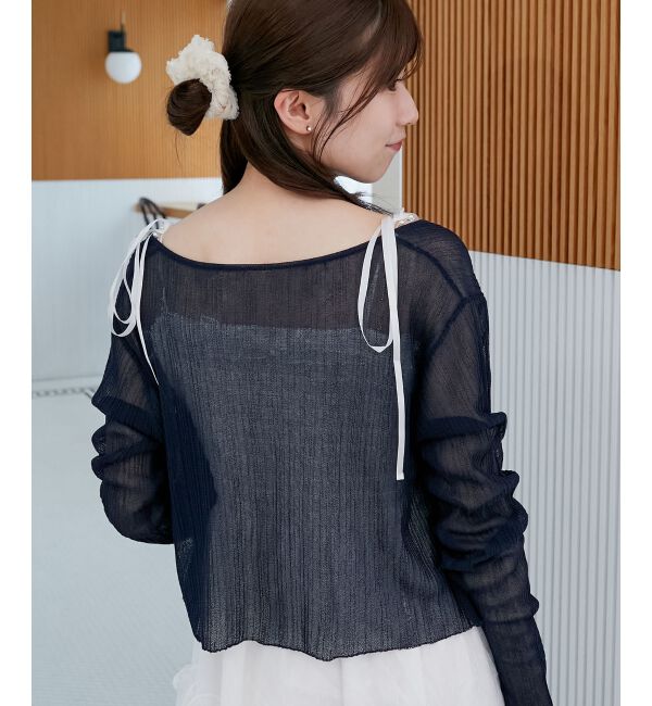  「キラキラボタンシアーカーディガン」|カーディガン|