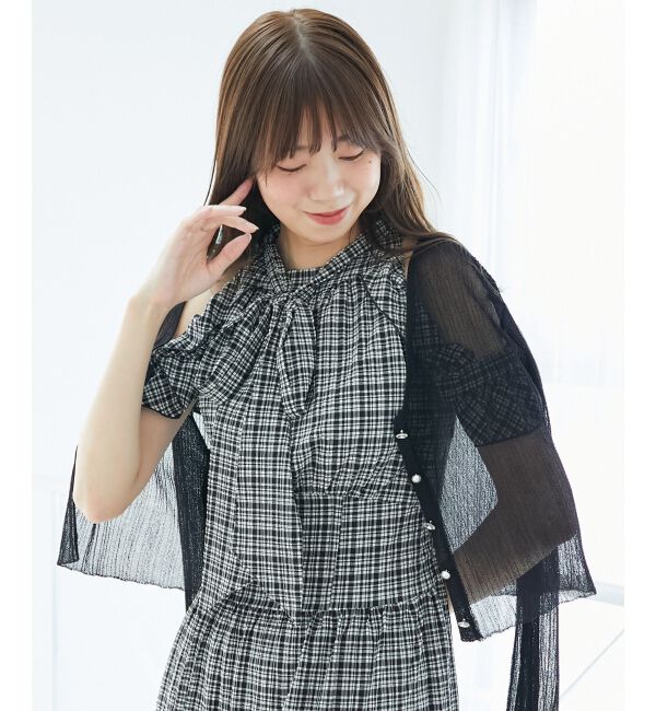  「キラキラボタンシアーカーディガン」|カーディガン|