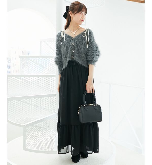  「ふわふわVネックショートカーデ」|カーディガン|