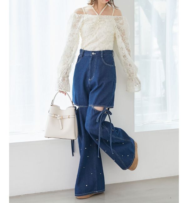  「2wayフラワーレースブラウス」|シャツ・ブラウス|