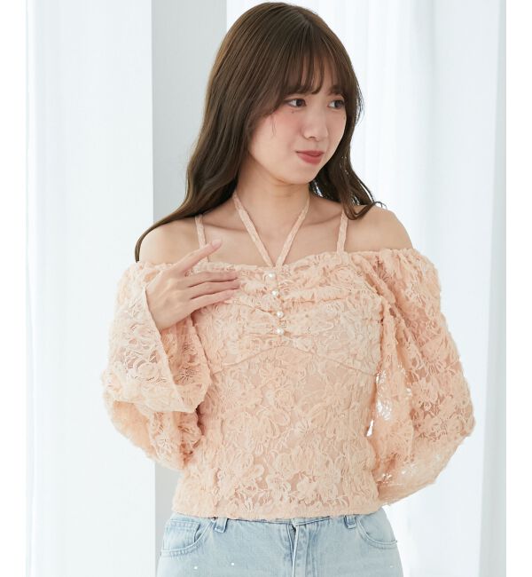  「2wayフラワーレースブラウス」|シャツ・ブラウス|