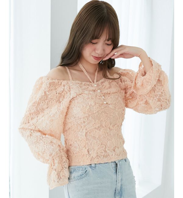  「2wayフラワーレースブラウス」|シャツ・ブラウス|