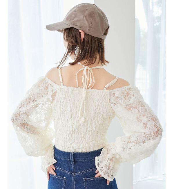  「2wayフラワーレースブラウス」|シャツ・ブラウス|