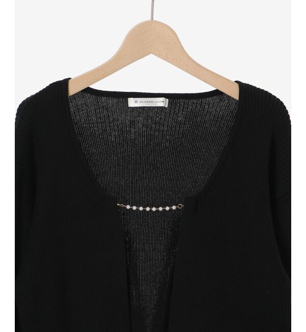  「ダイヤ柄ビジューキャミセットカーデ」|カーディガン|