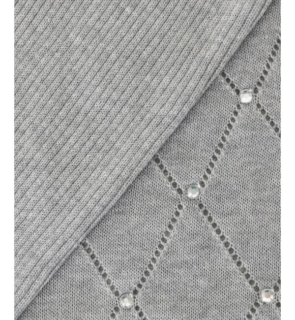  「ダイヤ柄ビジューキャミセットカーデ」|カーディガン|