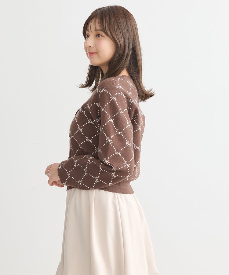 earth music&ecology「モノグラムコンパクトニットカーディガン」|カーディガン|