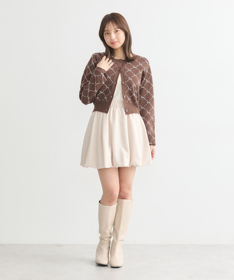 earth music&ecology「モノグラムコンパクトニットカーディガン」|カーディガン|