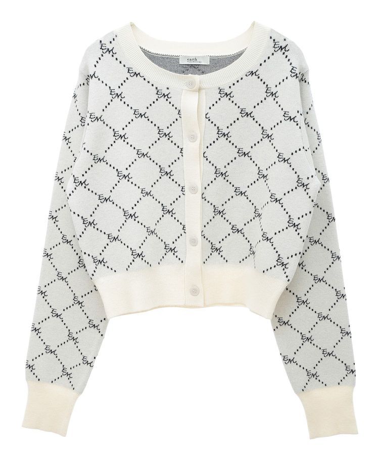 earth music&ecology「モノグラムコンパクトニットカーディガン」|カーディガン|