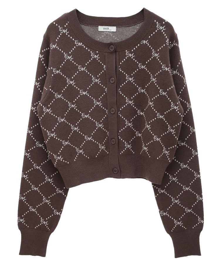 earth music&ecology「モノグラムコンパクトニットカーディガン」|カーディガン|