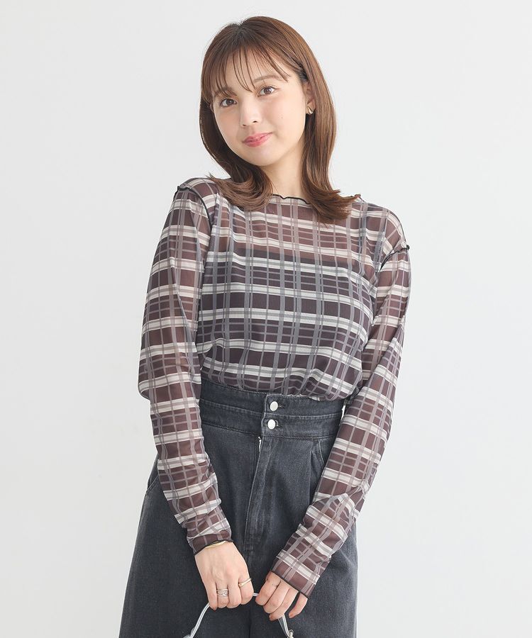 earth music&ecology「シアーチェックプルオーバー」|Tシャツ・カットソー|