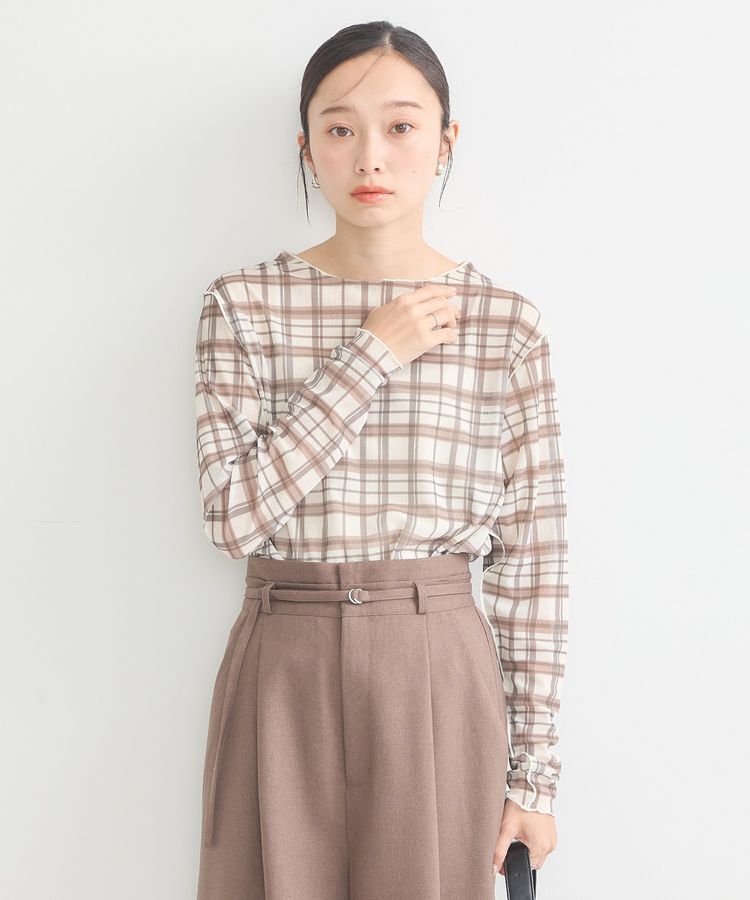 earth music&ecology「シアーチェックプルオーバー」|Tシャツ・カットソー|