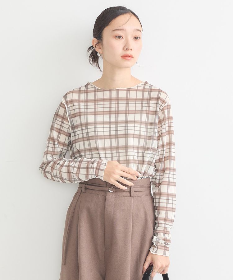 earth music&ecology「シアーチェックプルオーバー」|Tシャツ・カットソー|