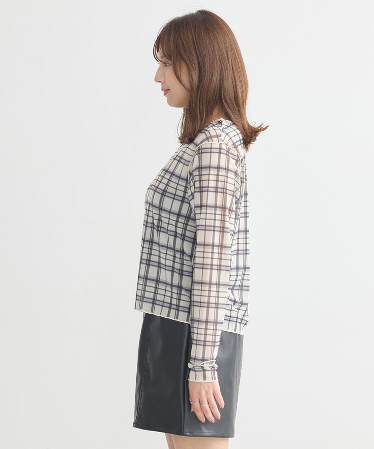 earth music&ecology「シアーチェックプルオーバー」|Tシャツ・カットソー|