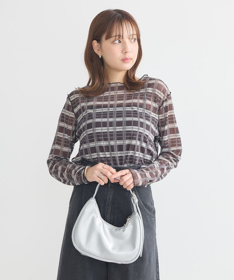 earth music&ecology「シアーチェックプルオーバー」|Tシャツ・カットソー|Black