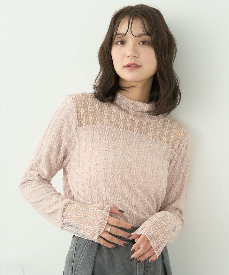 earth music&ecology「あったかレースプルオーバー」|Tシャツ・カットソー|Light Pink