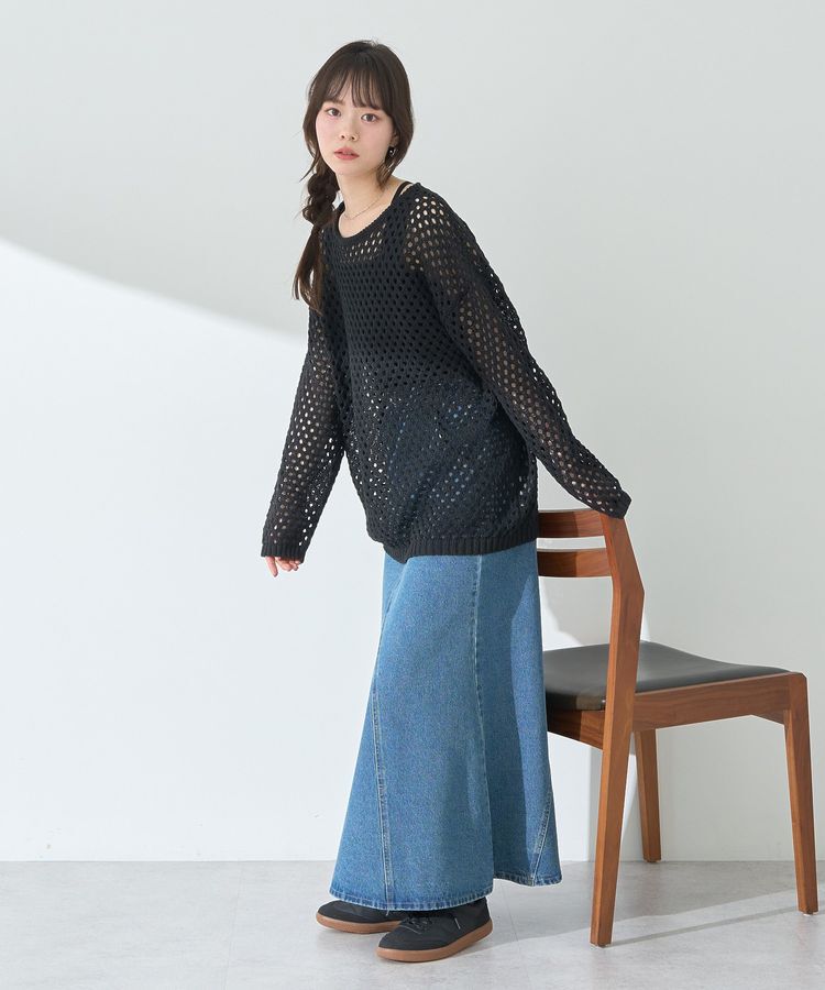 earth music&ecology「カラーメッシュプルオーバー」|チュニック|