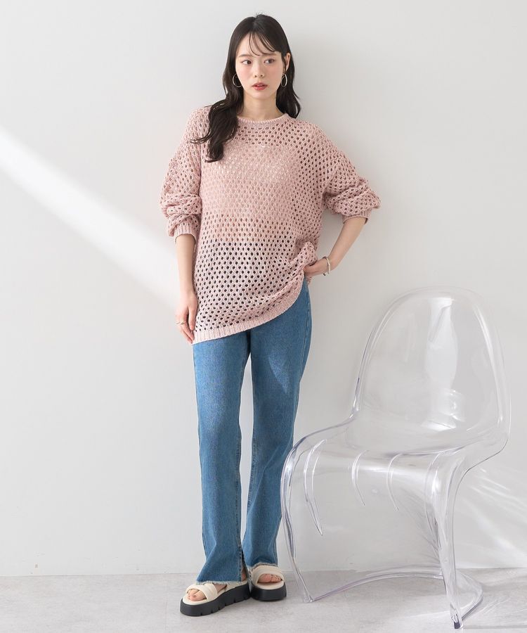 earth music&ecology「カラーメッシュプルオーバー」|チュニック|