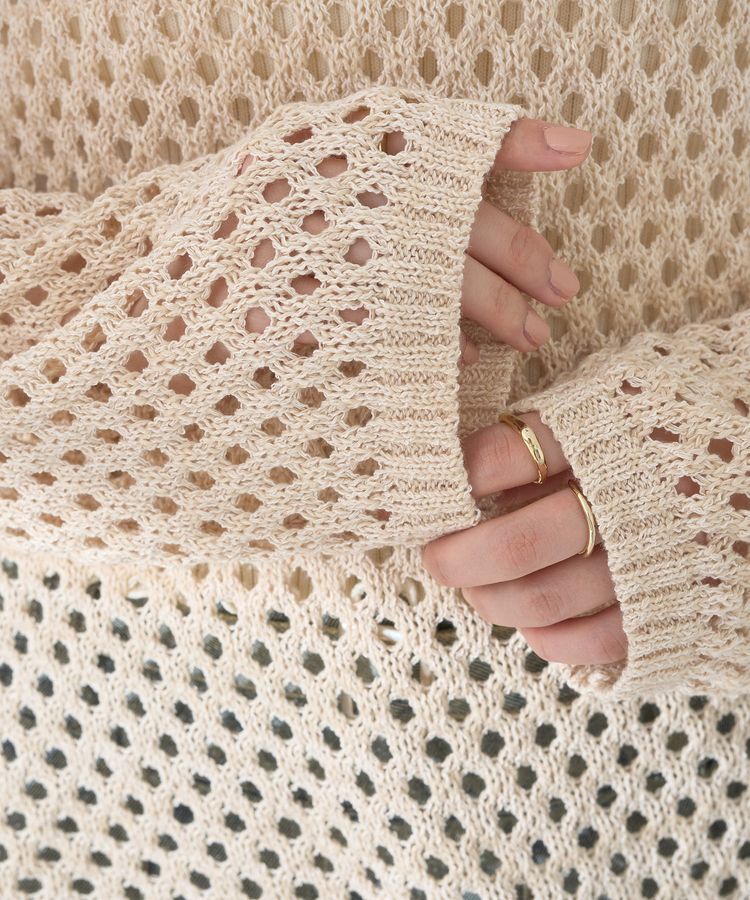 earth music&ecology「カラーメッシュプルオーバー」|チュニック|