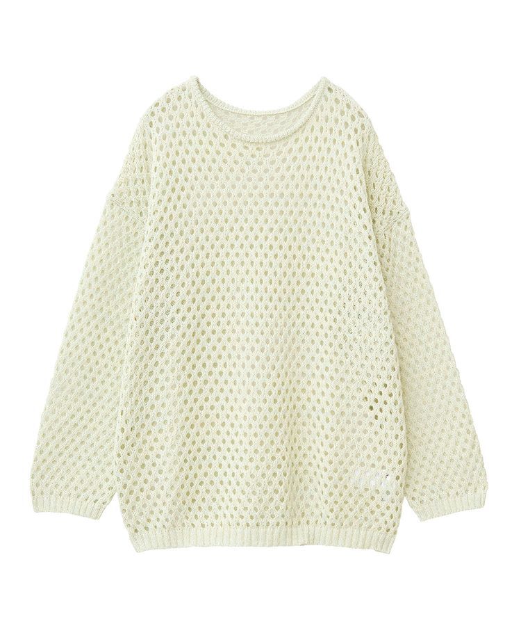 earth music&ecology「カラーメッシュプルオーバー」|チュニック|Lime Green