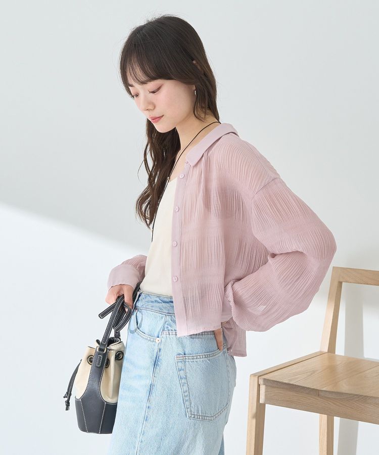 earth music&ecology「マジョリカプリーツショートシャツ」|シャツ・ブラウス|