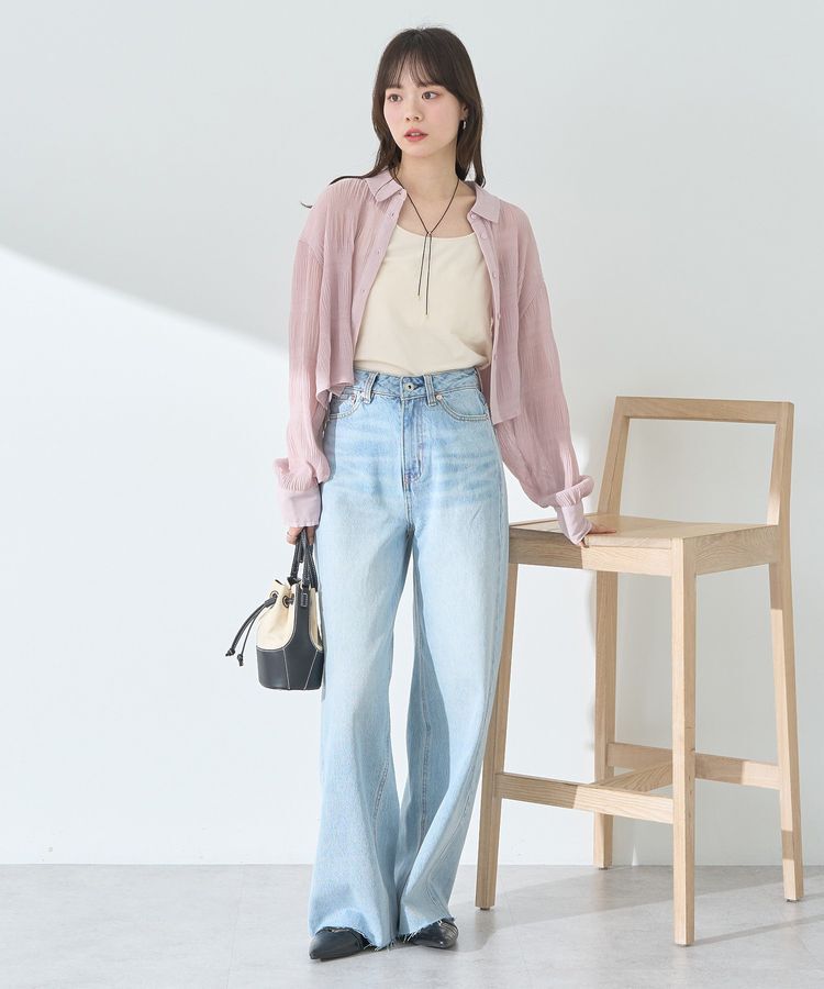 earth music&ecology「マジョリカプリーツショートシャツ」|シャツ・ブラウス|