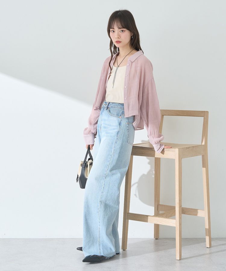 earth music&ecology「マジョリカプリーツショートシャツ」|シャツ・ブラウス|