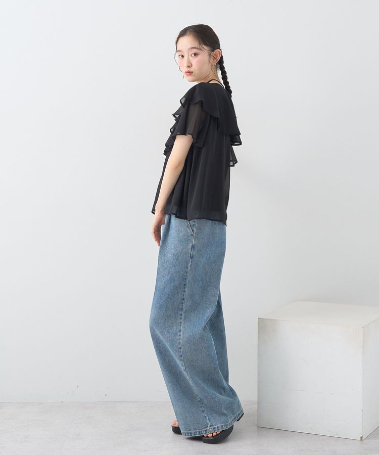 earth music&ecology「サイドベルトデニムパンツ」|デニム|
