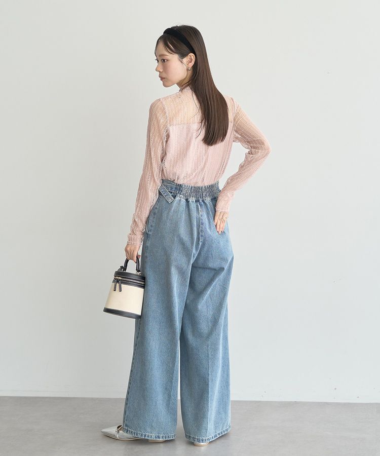 earth music&ecology「サイドベルトデニムパンツ」|デニム|