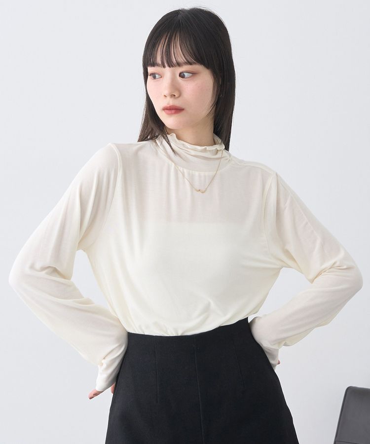 earth music&ecology「あったかフェミニンインナー(シアーハイネック)」|Tシャツ・カットソー|