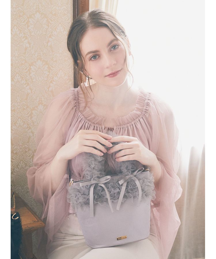 Maison de FLEUR「チュールフリルハンドル2Wayトートバッグ」|トートバッグ|