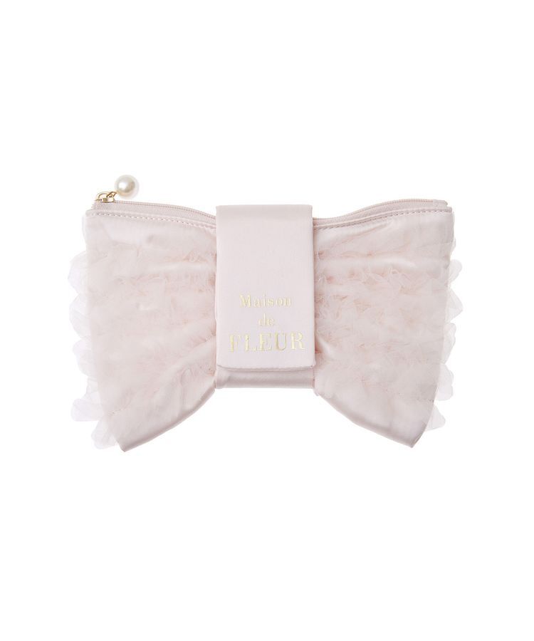 Maison de FLEUR「チュールフリルリボンポーチ」|ポーチ|
