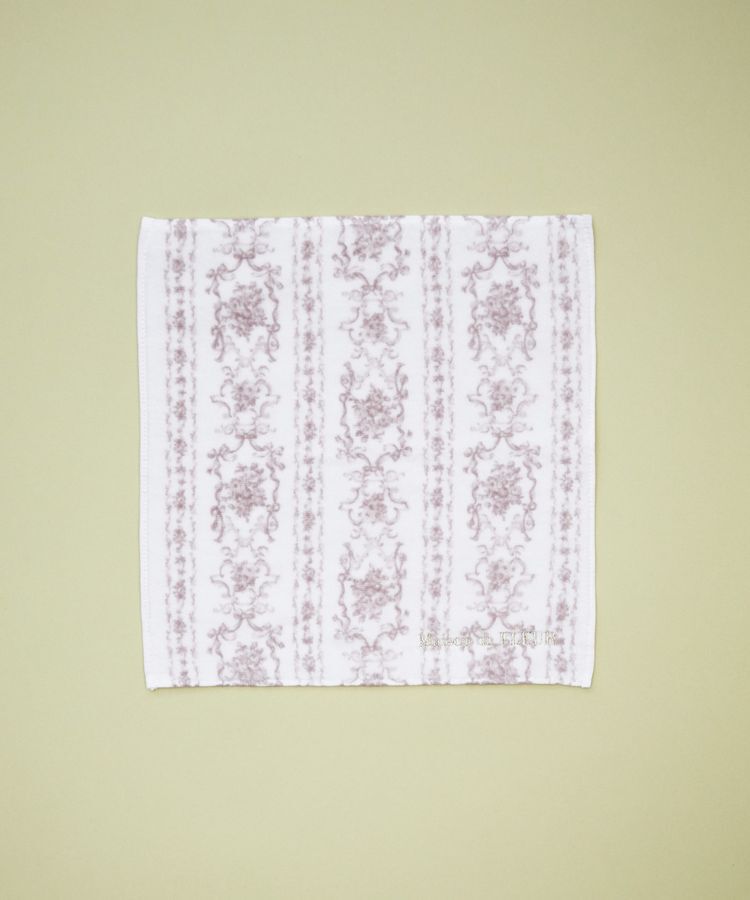 Maison de FLEUR「トワルドジュイ調プリントタオルハンカチ」|ハンカチ|グレイッシュピンク