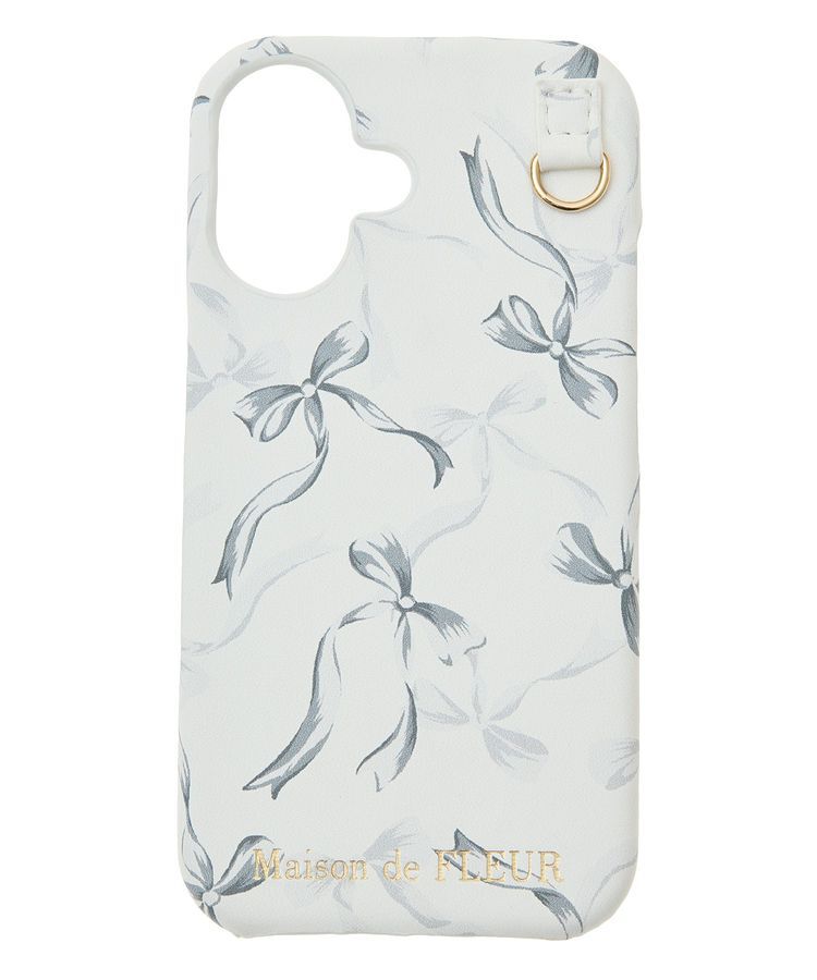 Maison de FLEUR「リボンプリントアイフォン16ケース」|モバイルケース|