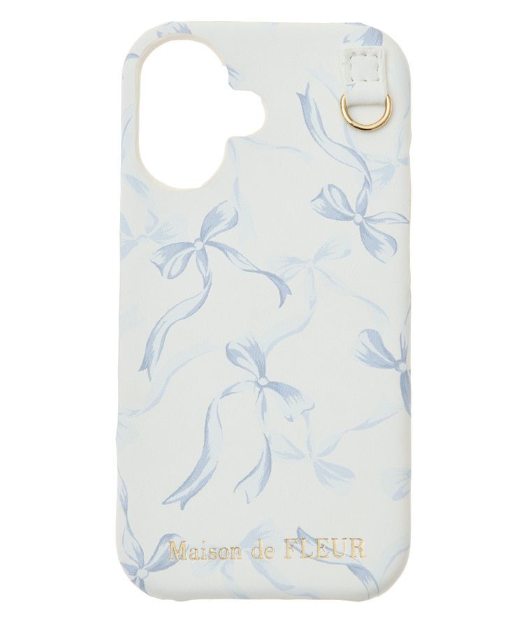 Maison de FLEUR「リボンプリントアイフォン16ケース」|モバイルケース|