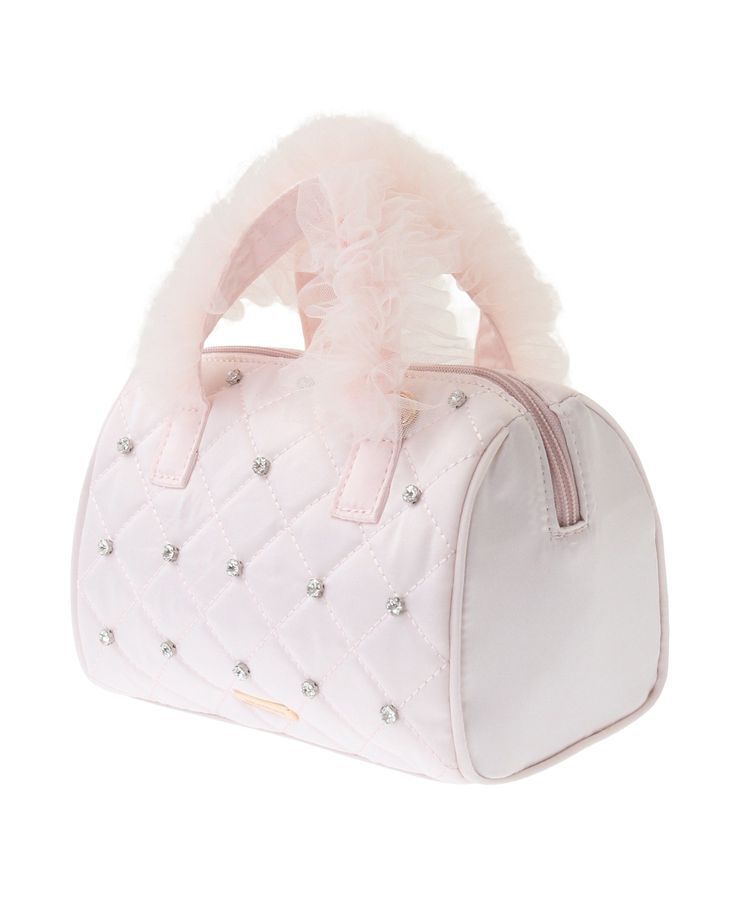 Maison de FLEUR「チュールハンドルラインストーンボストンバッグ」|ハンドバッグ|